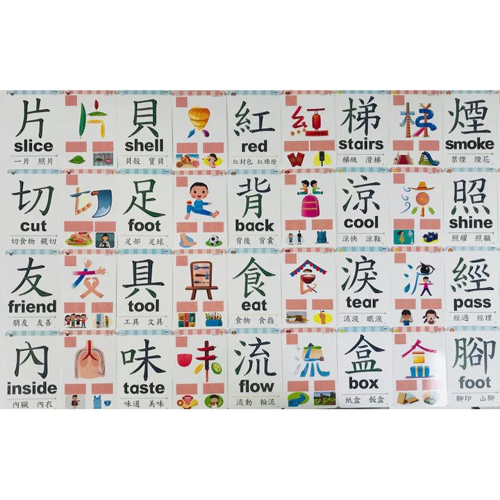 Bilingual Chinese Flash Cards (Second Series)  -【第二輯】觸感全腦圖像中英文字卡 1至150
